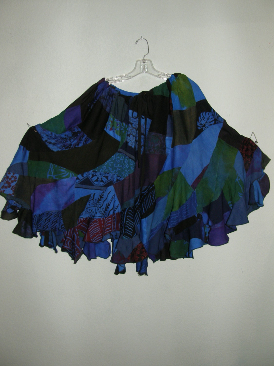 SERENDIPITY PATCHWORK SKIRT or Top in Blue - Fits most - Made from Patchworked Batik Fabric from Indonesia