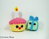 Birthday Cake and Present Kawaii Kollection Amigurumi Plush Crochet Toys (Made to Order- Custom Colors)