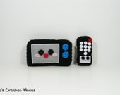 Tv and Remote Kawaii Kollection Amigurumi Plush Crochet Toys (Made to Order - Custom Colors)