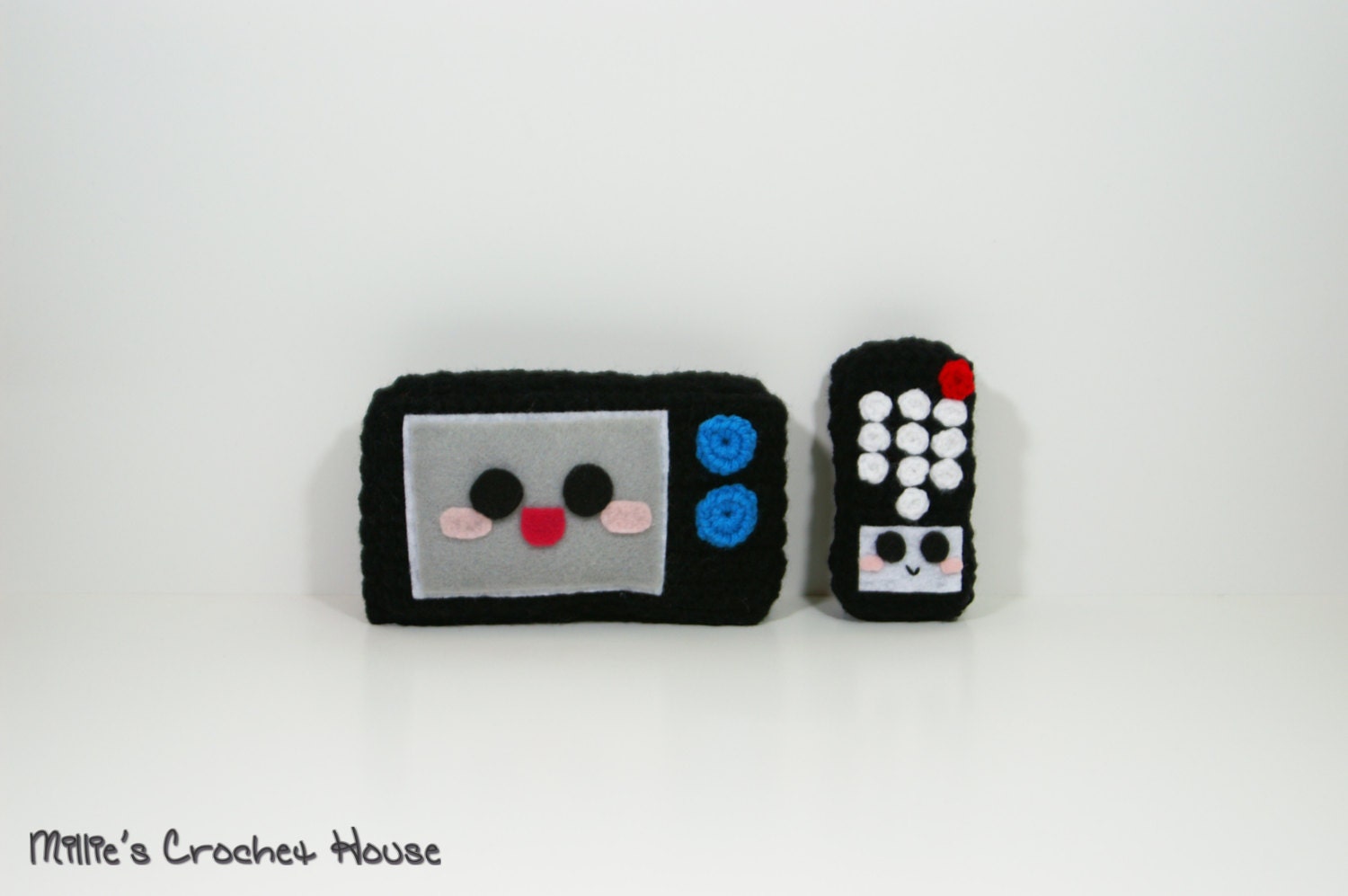 Tv and Remote Kawaii Kollection Amigurumi Plush Crochet Toys (Made to Order - Custom Colors)