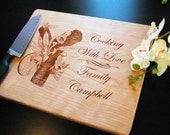 Cutting Board,Personalized Cutting board, Custom Engraved - Cherry  12x15 - engraved cutting board, Wedding, Gift, Anniversary, Home,