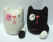 Chubby Cat 7.08" - Finished Handmade Amigurumi crochet doll Home decor birthday gift Baby shower toy (Price for each item)