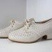 60s NOS White Lace up Leather Shoes / us 6.5 EUR 37 UK 4 // Vintage Deadstock West German Perforated Walking Shoes