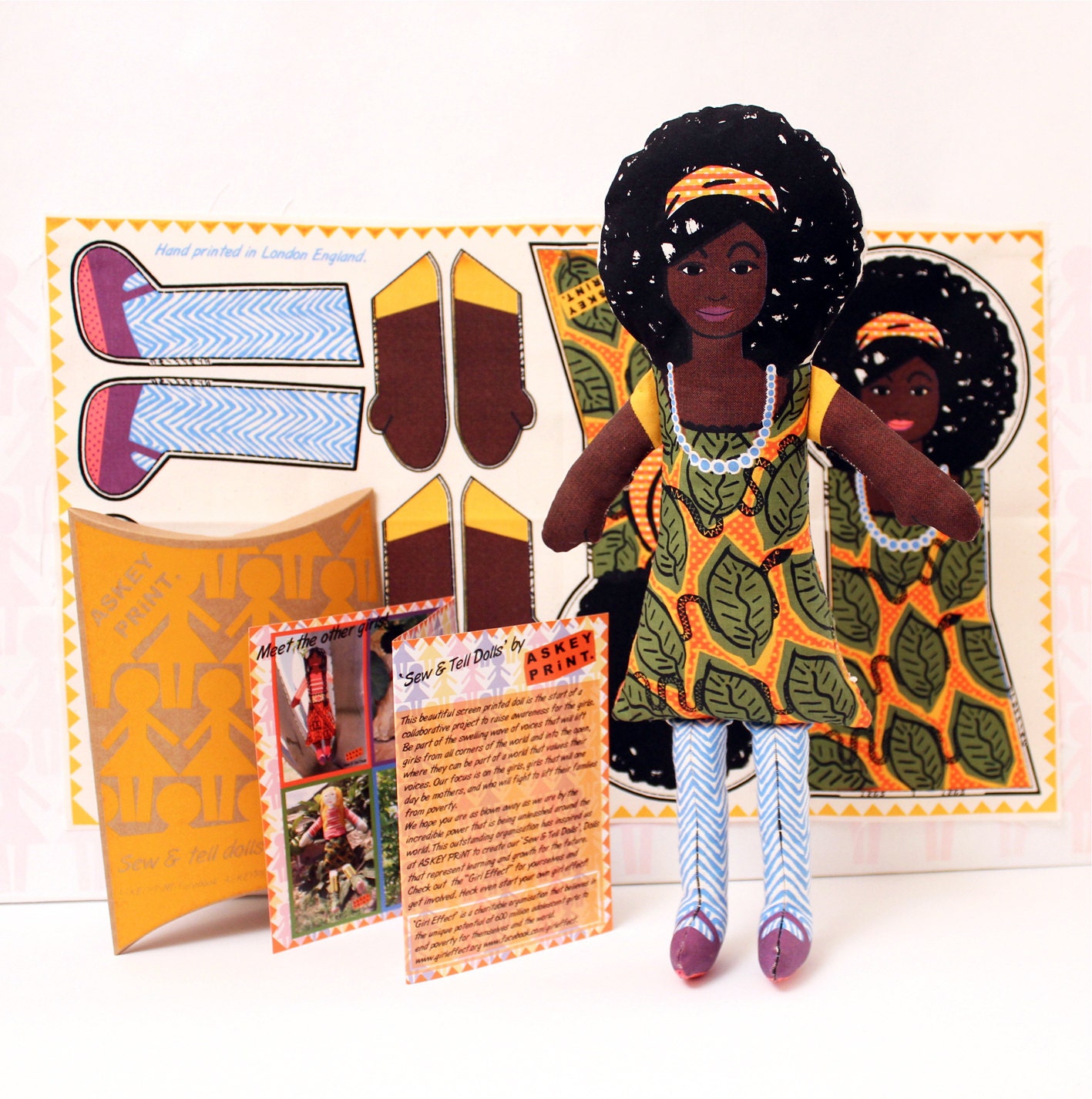 DIY Craft Original Art Afro Doll Kit Gift for Girls