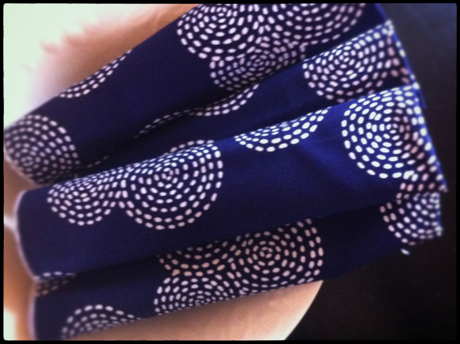 Michael Miller Stitch Floral Navy Cloth Napkin Set of 4