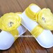 Bright Yellow Baby Barefoot Flower Sandals for Newborn Baby or Toddler Girls / Baby Booties / Baby Sandles