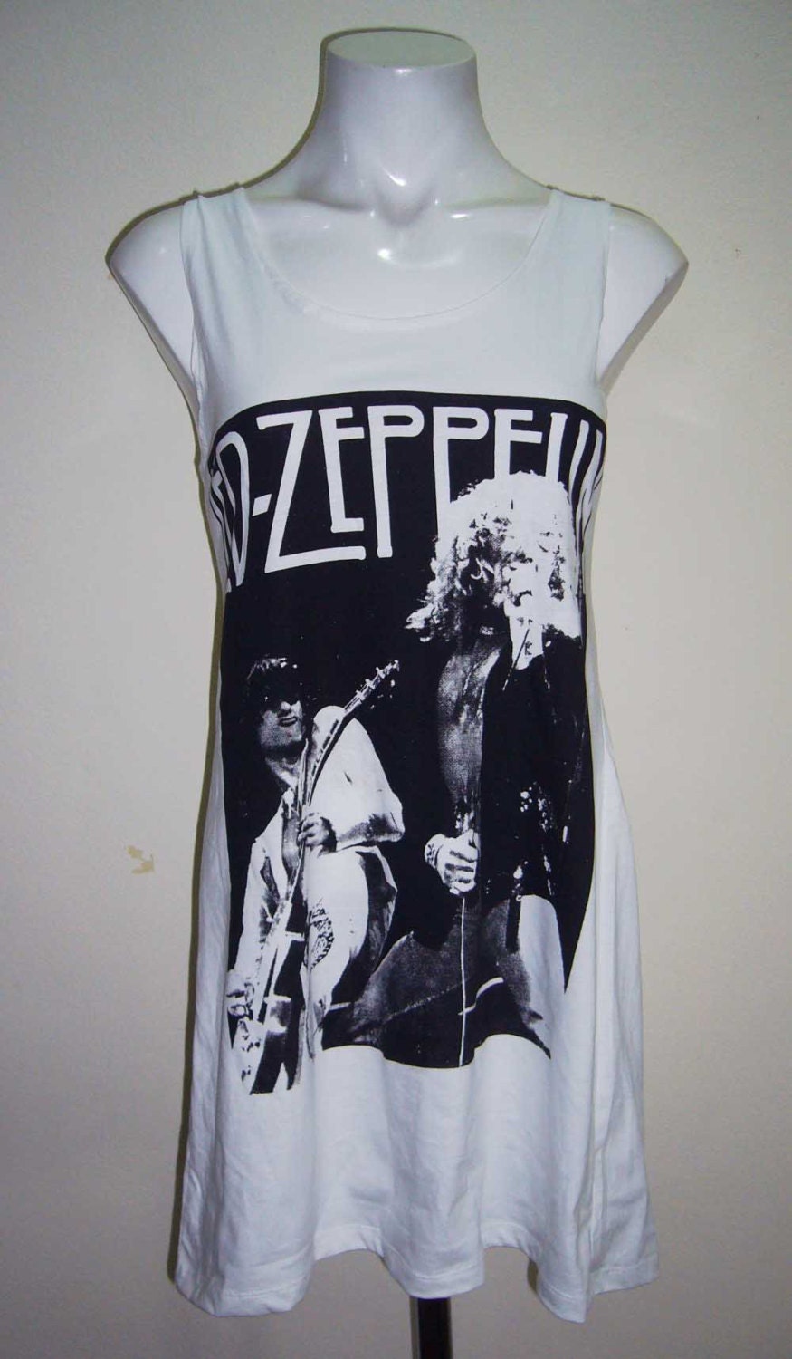 Led Zeppelin Dress UK Rock Shirts Women Tank Top White Shirt Tunic Top Vest Sleeveless Woman T-Shirt Singlet Dress M L