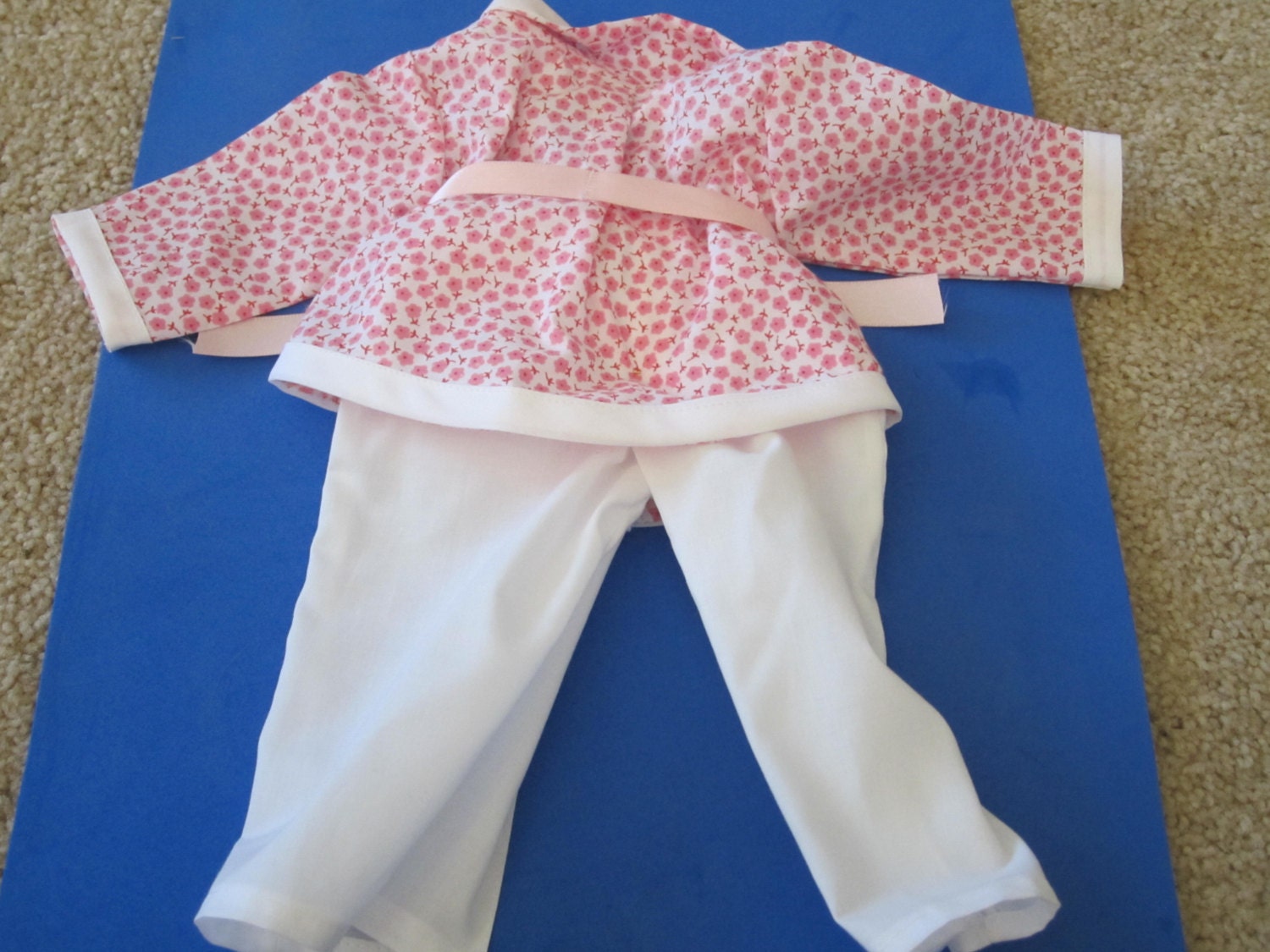 Pink Checked Pant suit Fits Standard 18" dolls. (excludes WalMart Dolls)