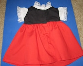 Red And Black 18" Doll Dress Fits standard 18" dolls. (excludes Wal Mart Dolls)