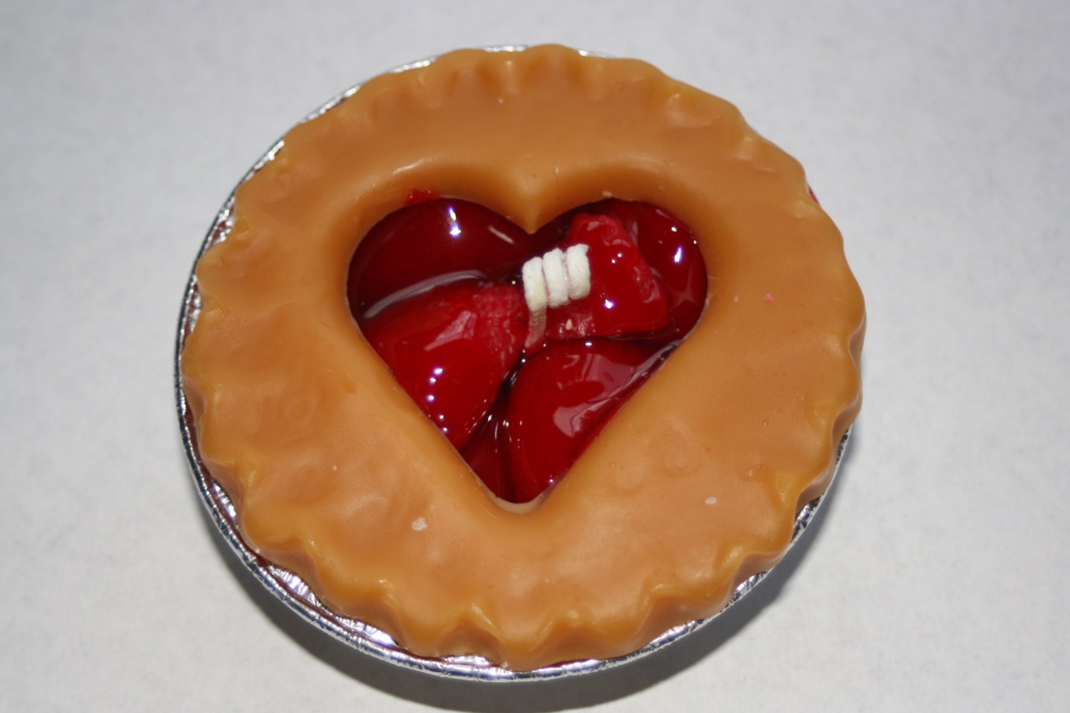 Heart Fruit Pie Candles-  3 inch - Apple, Blueberry, Cherry, Strawberry, Peach, Pumpkin, Maple Pecan, Lemon Merangue