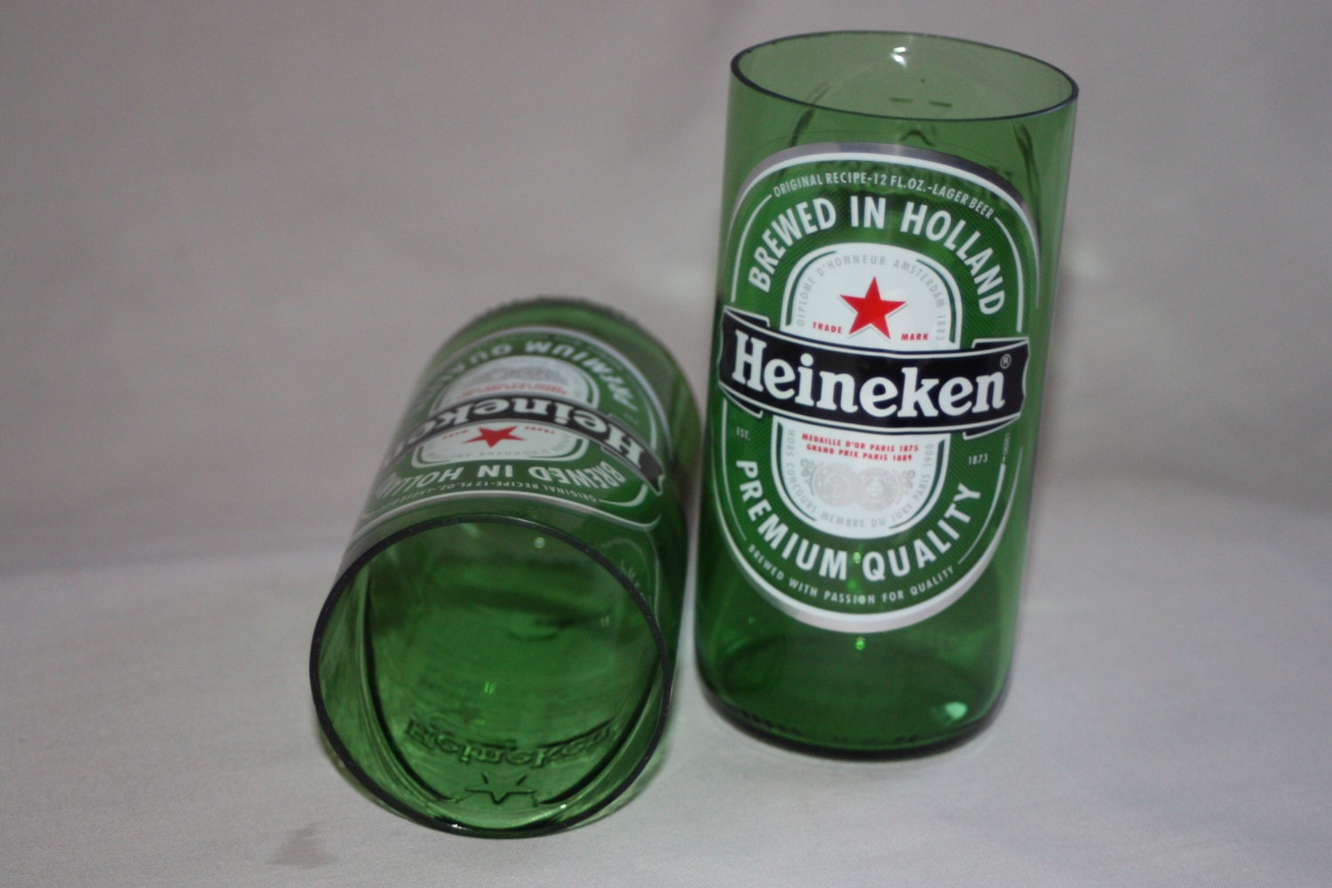 Drinking Glasses - Recycled Beer Bottle - Heineken - 8 oz.