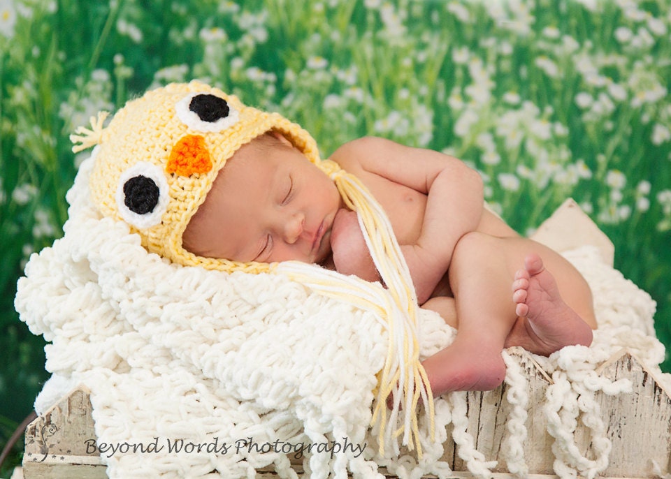Baby Easter Chick Bird Crochet Hat Photo Prop