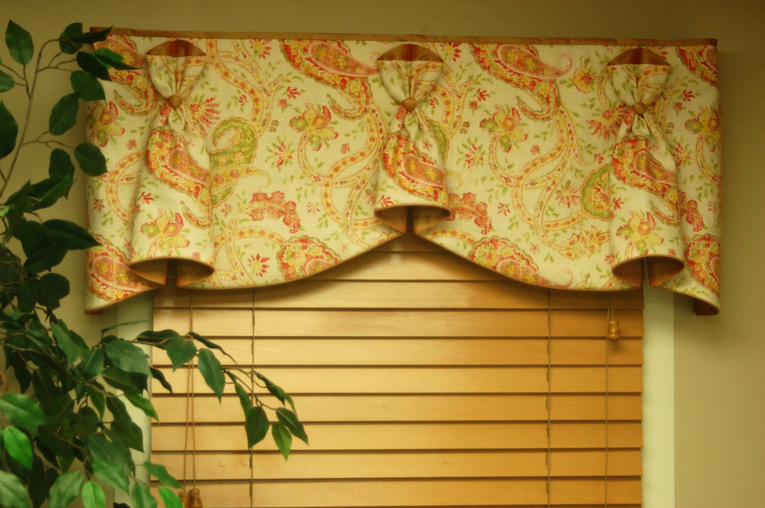 Custom Order BUNNY NO EARS 2 Hidden Rod Pocket Valance to fit 56"- 70" window