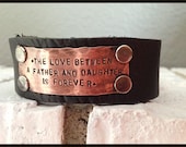 mens' leather cuff bracelet, father quote, father's day gift, copper cuff, father daughter, men's gift, gift for dad