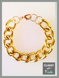 Smooth Gold Chunky Chain Bracelet