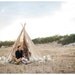 8 Foot Burlap and Lace TeePee // INCLUDES POLES