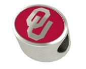 Oklahoma Sooners Enamel Bead Fits Beaded Charm Style Bracelets