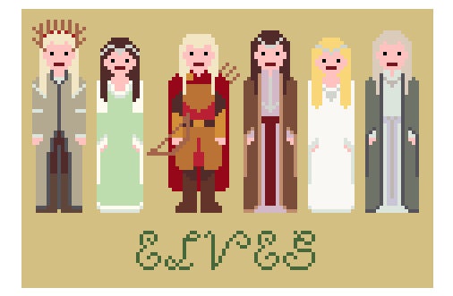 Lord Of The Rings Cross Stitch Pattern  - Elves (PDF) INSTANT DOWNLOAD