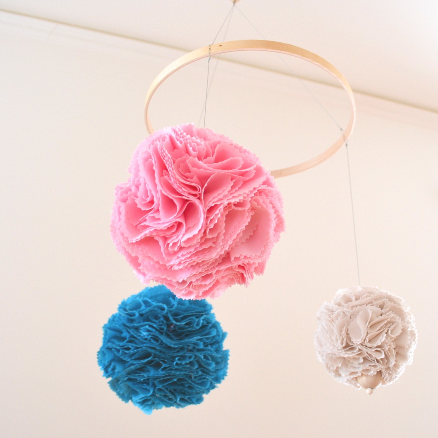 Mobile, nursery mobile, crib mobile, baby mobile, nursery decor, turquoise pink nursery, pink baby room