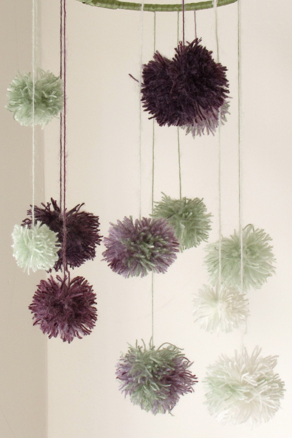 Pom Pom Mobile for Baby Nursery,  Hanging Mobile Available for Custom Order