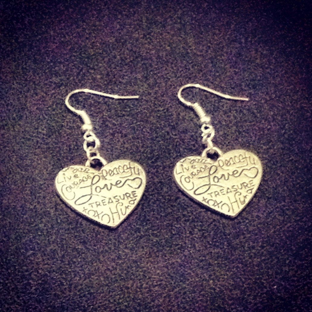 Love Heart Scribble Earrings