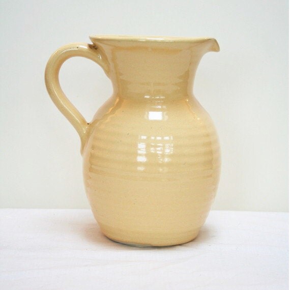 1930's Lovatts Pottery Yellow Art Deco Ribbed by CountyWoodcraft