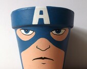 Captain America Avengers Painted Flower Pot Marvel Superhero