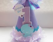 Purple and Aqua Octopus Under the Sea Birthday Party Hat - Sea Animals - Personalized Il_170x135