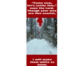 White As Snow Laminated Bookmark, OOAK Design,  Original Photo