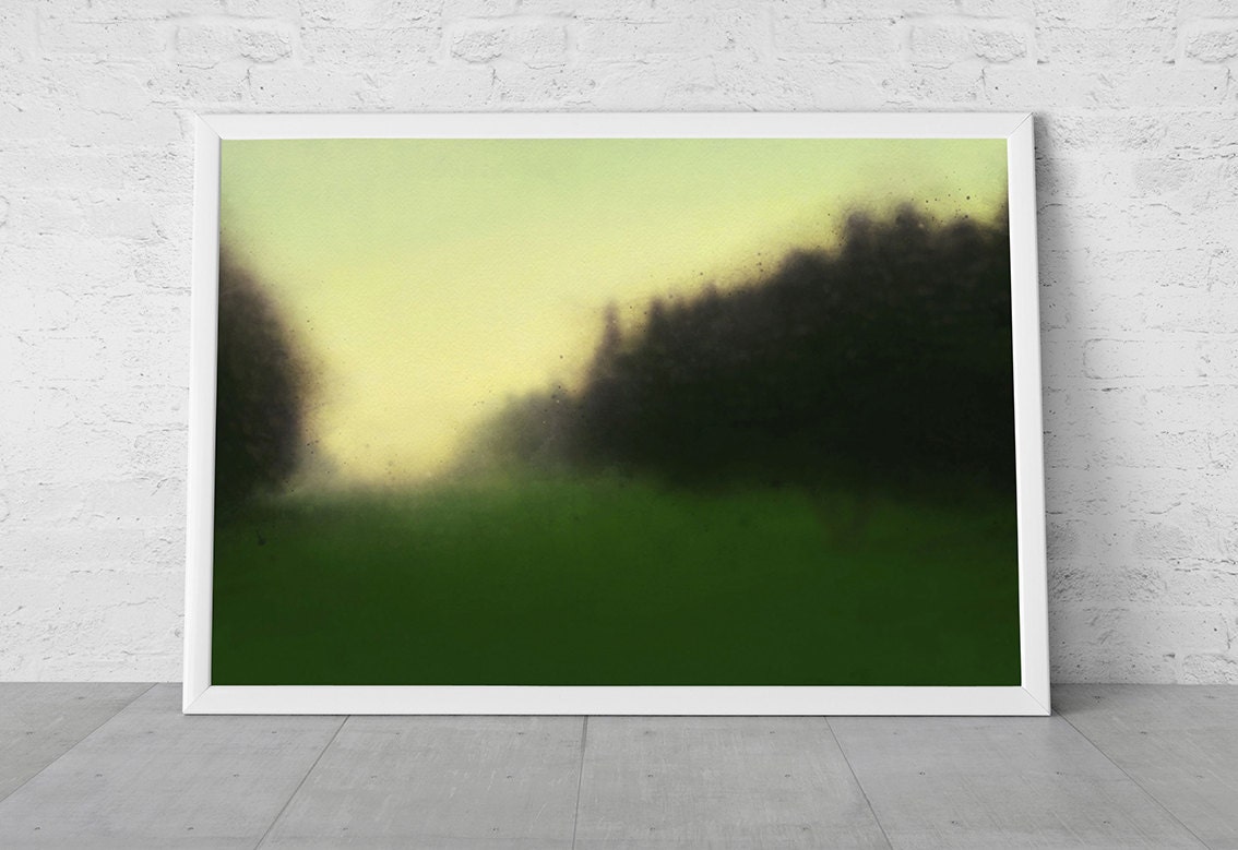 Landscape Photography Enchanted Woodland Dreamy Nature Sunset Lime Green Yellow Twilight