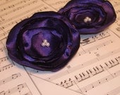 Flower Hair Pins - Set of 2 Purple Flowers -Wedding Hair Accessories