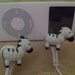 White Glitter Zebra earbuds