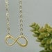 Infinity Necklace, Gold figure 8 eternity necklace, Gold Infinity Necklace, Infiniti Symbol, Gold Necklace, Infinity charm, Double Infinity