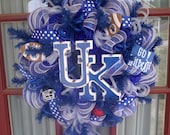 Kentucky Wildcat Fan Deco Mesh Door Wreath