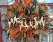 Camo Hunting and Fishing Welcome Deco Mesh Door Wreath