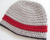 Baby OSU Hat, Ohio State Crochet Hat, Scarlet and Gray Beanie - Made to Order - Ohio State Baby - Newborn, Up to 12 Months