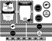 Graduation Theme Black & White Chevron Party Pack - DIY - Printable Il_170x135