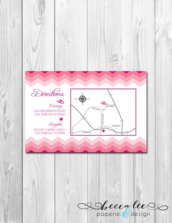Customizable Event/Wedding Map - Chevron Stripes - DIY - Printable Il_570xn