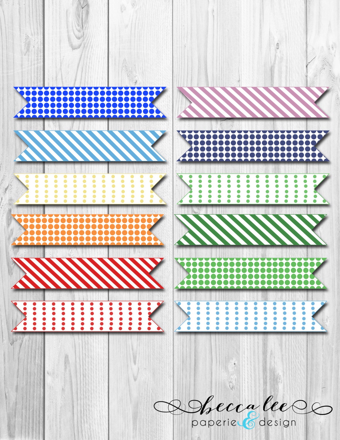 INSTANT DOWNLOAD - Multi Color Drink/Straw Flags - DIY - Printable Il_570xn