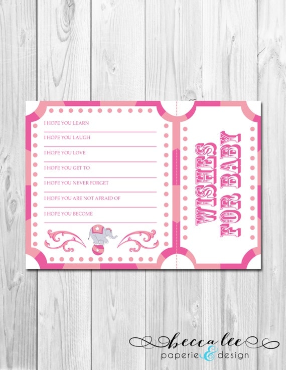 INSTANT DOWNLOAD - Well Wishes for Baby - Carnival Theme - DIY - Printable Il_570xn
