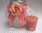 Decorative Pink Rose Scented Candle Jar