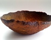 Volcanic Rust finish mixed media decorative bowl