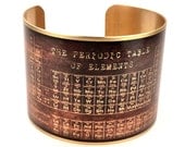 Periodic Table of Elements Brass Cuff Bracelet, Chemistry Jewelry, Science Jewelry