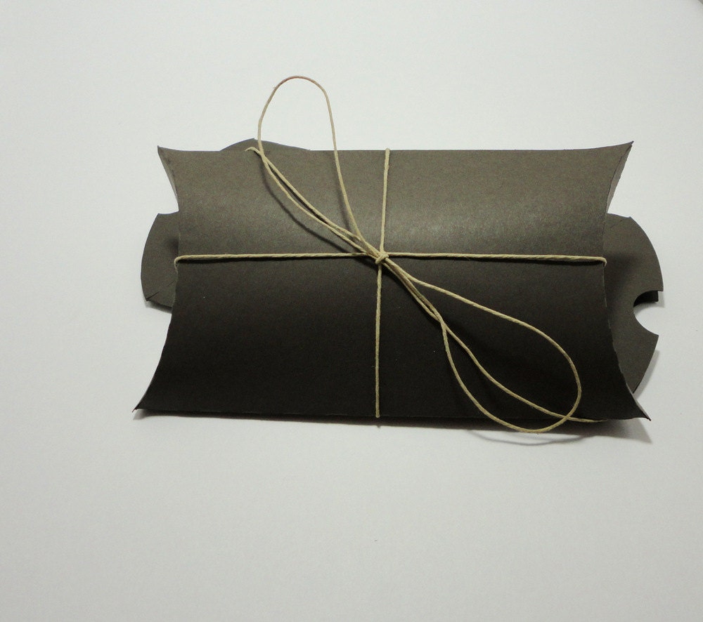 10 Large Recycled Pillow Box - Charcoal Brown Il_570xn