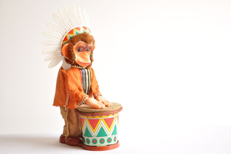 monkey toy drum