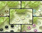 Set of 10 Beautiful 12mm Pearl Center Brad Embellishments - Weddings, Invitations, Hair Accessories, Hair Flowers