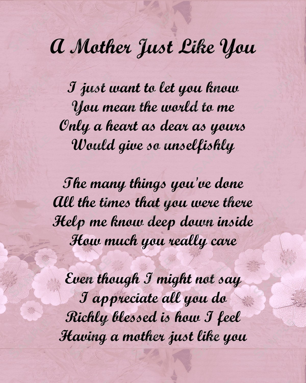 Items Similar To Mother Poem Love Poem For Mom Digital INSTANT DOWNLOAD 