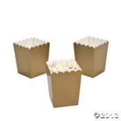 24 Mini Gold popcorn boxes treat favors