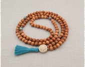 Mala Beads Bayong with Blue Turquoise Meditation, 108 Prayer Beads Meditation Necklace