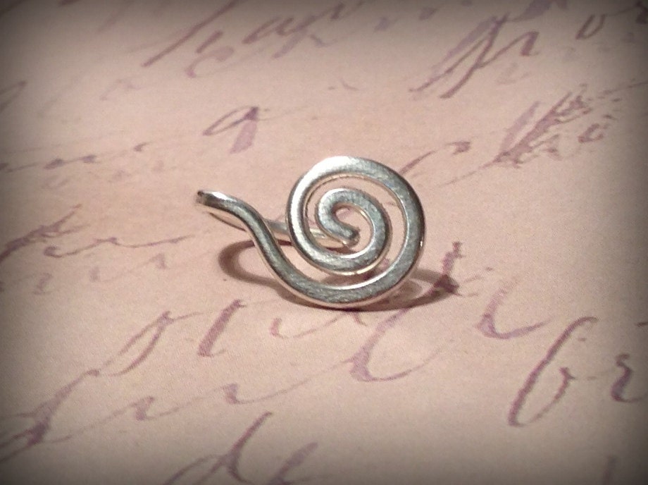 25% OFF 16g Spiral Belly Button RIng / Argentium Sterling Silver or 14K Gold Fill